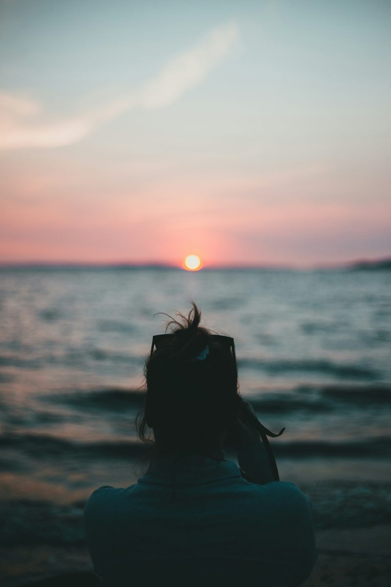 Sunset over a calm horizon